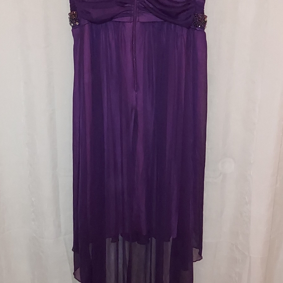 City Studio Purple Strappy High Low Dress sz 9 pre-owned - Picture 5 of 6